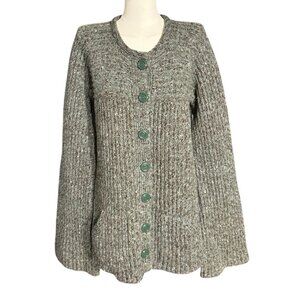 Vintage Macy Associates Wool Blend Long Sleeve Pockets Button Up Cardigan Sz L